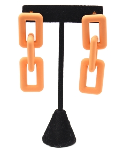 Matte Colored Chain Driop Earings ES700232 ORANGE
